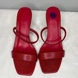 ANNE MICHELLE Heel Mules Red size 6.5